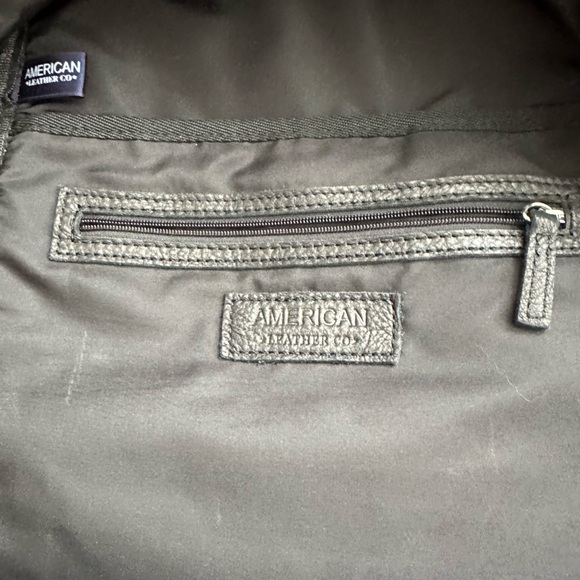 American Leather Company Black Leather Unisex Backpack EUC - Picture 4 of 8